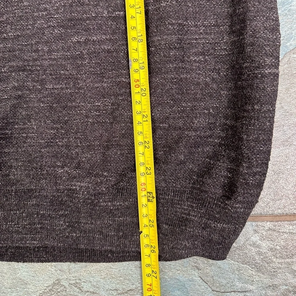 J Crew Henley Cotton Mens XL Long Sleeve Gray Pullover Knit Sweater Outdoor‎